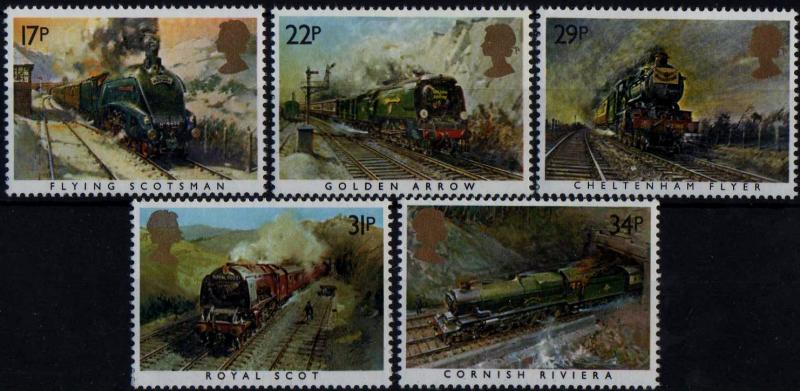 1985, QE103, MNH, SG1272-SG1276, FAMOUS TRAINS