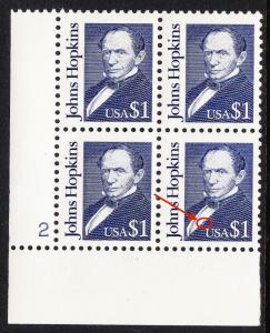 USA — SCOTT 2194d — JOHNS HOPKINS — CONSTANT PLATE VARIETY BLOCK OF 4