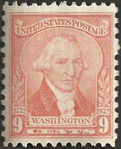 # 714 Mint FAULT Pale Red Washington Bicentennial