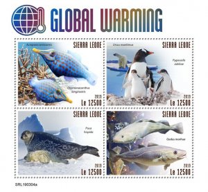 SIERRA LEONE - 2019 - Global Warming - Perf 4v Sheet - Mint Never Hinged