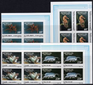 Senegal 1989 Sc#843/846 MARINE LIFE Block of 4 IMPERFORATED MNH