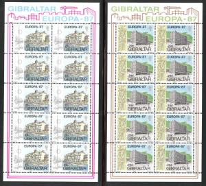 Gibraltar Scott 499-500 MNH** Europa 1987 sheet set CV$35