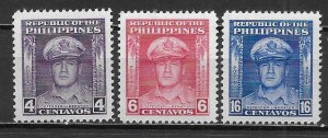 Philippines 519-21 MacArthur set MNH (lib)