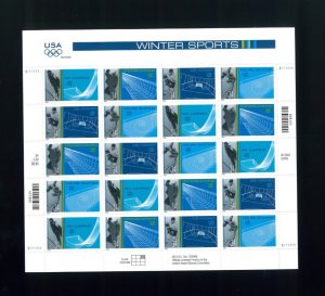 United States 34¢ Winter Olympic Sports Postage Stamp #3552 MNH Full Sheet