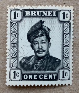 Brunei 1952 1c Sultan, used, with toned back. Scott 83, CV $0.25.   SG 100