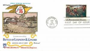 First Day Cover, 10 US Bicentennial Stamp, Lexington