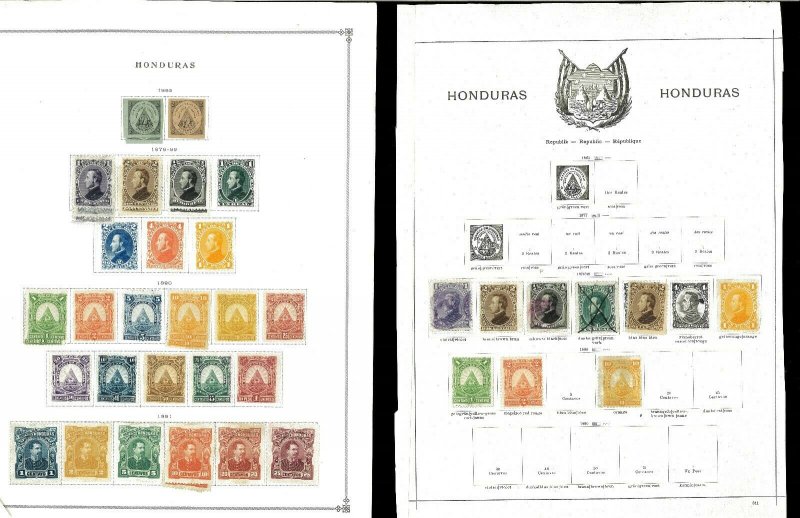 Honduras 1865-1950 M & U. Much Duplication .Hinged on pages & on Stock Sheets.