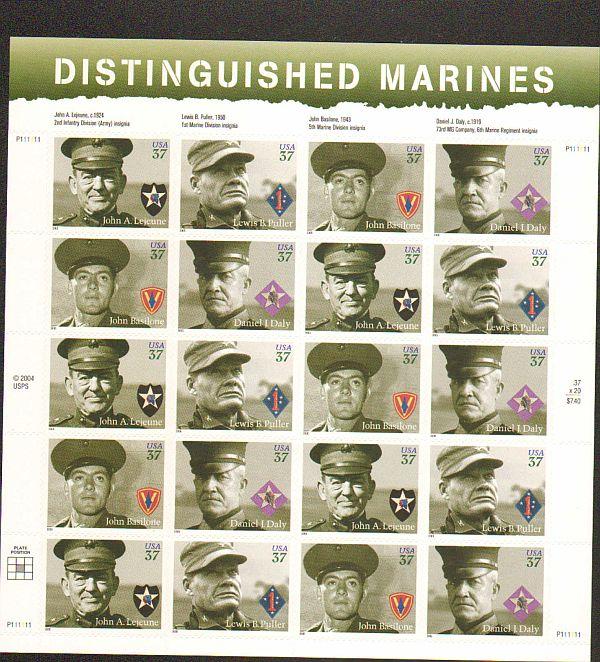 US #3961-64 Mint Sheet Distinguished Marines military