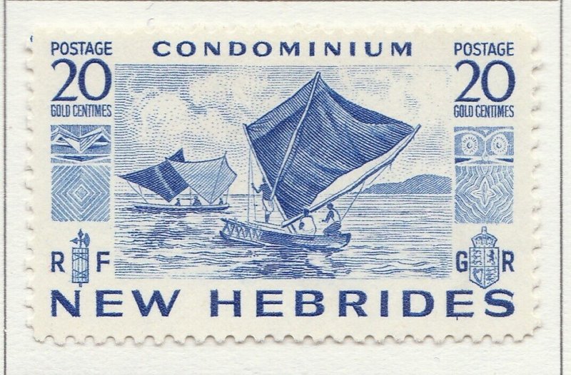 British NEW HEBRIDES 1953 20c MH* Stamp A28P31F28841