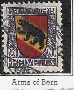 Switzerland #B19  20c  Arms of Bern  (U)  CV$7.00