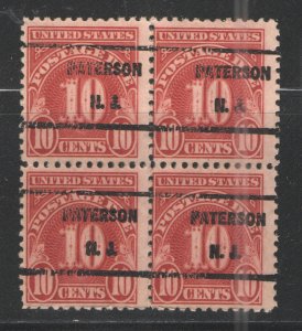 United States 1930 Sc# J74 MNH G/VG DG - Patterson NJ precancel block 4