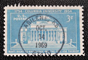 US #1029 Used SON Sock on the Nose Cancel Abilene KS Oct. 14, 1969 SOTN