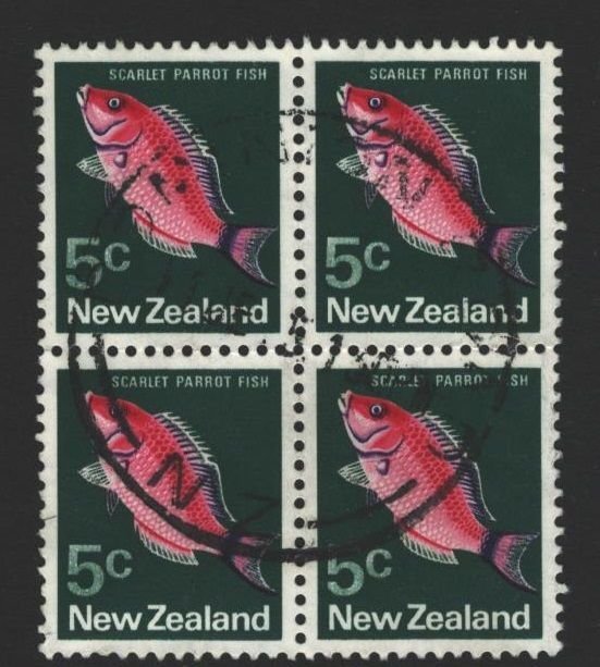 New Zealand Sc#444 Used Block of 4