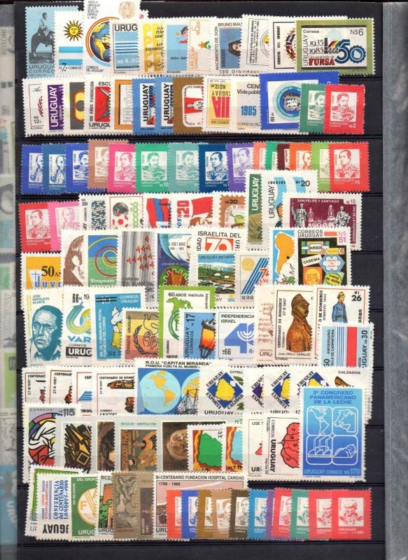 Uruguay MNH stamp collection lot 1898 to 1990 $$ regular + air mail + blocks BOB