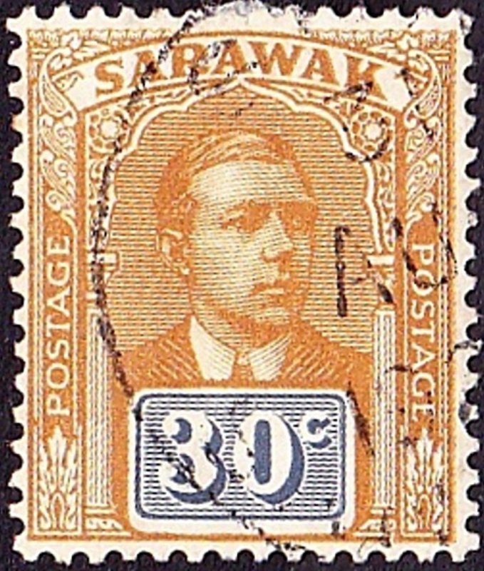 SARAWAK 1922 30 Cents Ochre-Brown & Slate SG71 Fine Used