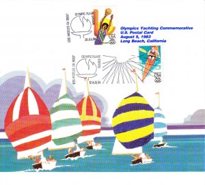 USPS ArtCraft 1st Day Ceremony Program #UX100 Olympic Yachting PC C103 2085 1983