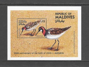 BIRDS- MALDIVES #1083 AUDUBON S/S MNH