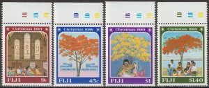 EDSROOM-17245 Fiji 615-618 MNH 1989 Complete Xmas & Trees