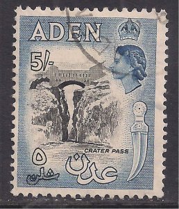 Aden 1953 - 63 QE2 5/-d Crater Pass used SG 68 ( G1210 )