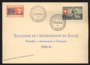 Switzerland WWII Internee Camp Pfaffnau Soldier Stamp Cover G107518