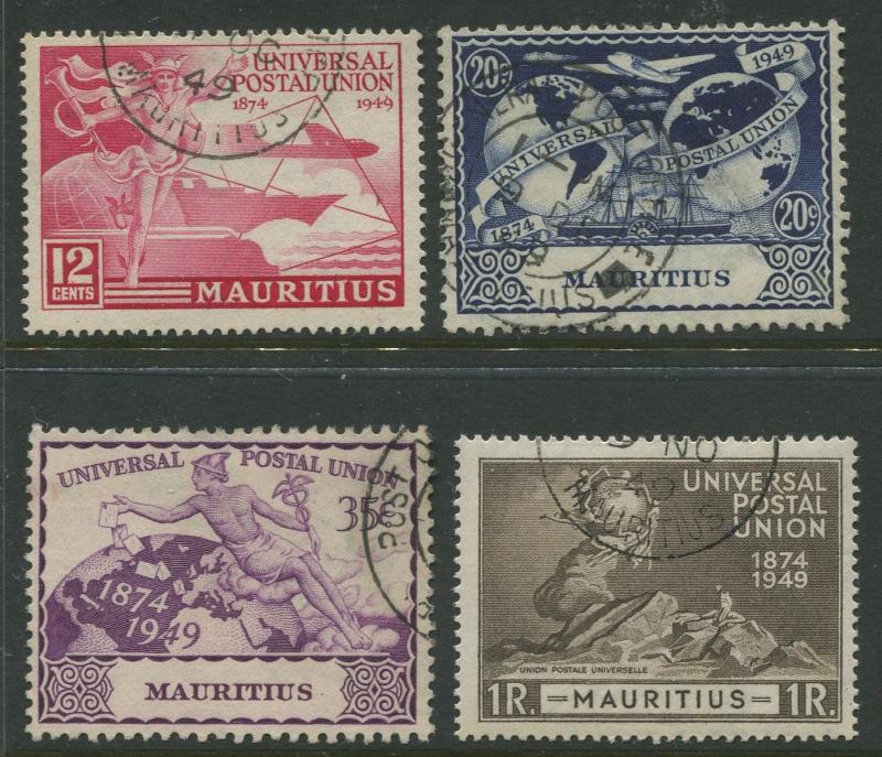 Mauritius - Scott 231-34 - UPU Issue -1949 - FU -Set of 4 Stamp