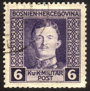 1917, Bosnia 6h, USed, Sc 107