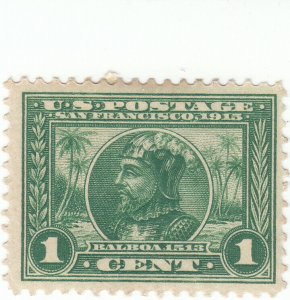 Scott #397 - 1c Green - Balboa - Mint Hinged