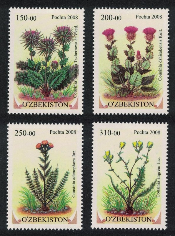 Uzbekistan Flowers Cousinia Daisy Family 4v 2008 MNH SG#635-638 CV£14.-