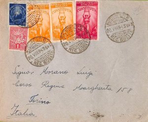 ac6489 - ROMANIA - Postal History - COVER to ITALY 1948-