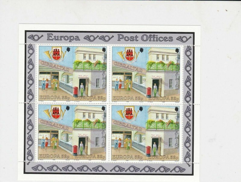 Gibraltar Europa Post Offices Mint Never Hinged Stamps Sheet ref R17747