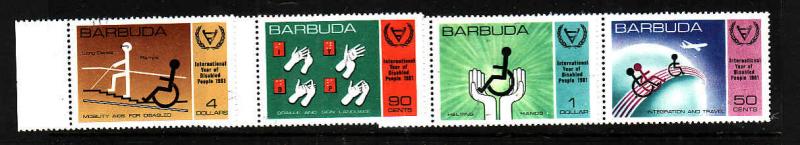 Barbuda-Sc#502-5-Unused NH set-Year of the Disabled-1981-