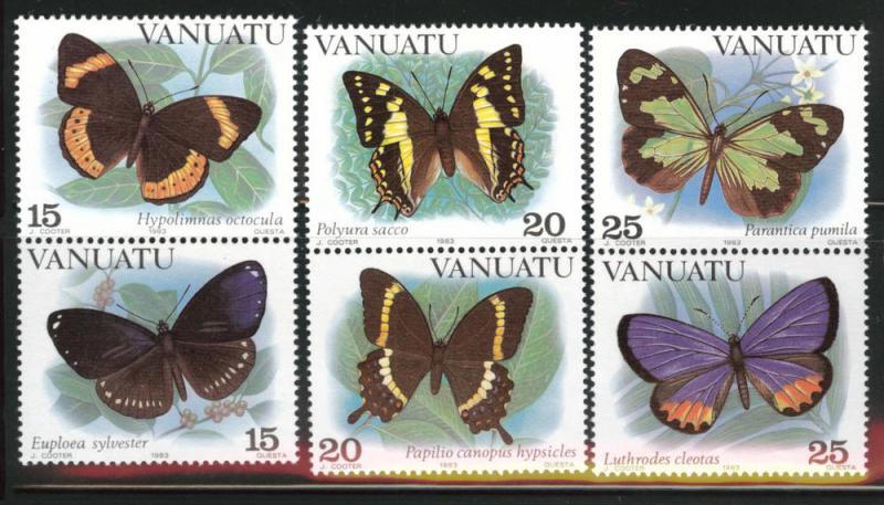 VANUATU Scott 346-348 MNH** Butterfly set CV$10.25