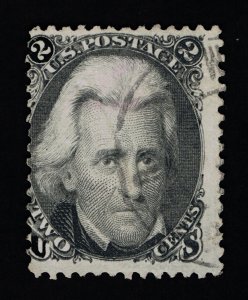 VERY AFFORDABLE GENUINE SCOTT #73 USED 1863 BLACK ANDREW JACKSON TOWN CANCEL