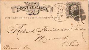 United States Ohio Lebanon 1879 segmented cork  Postal Card.