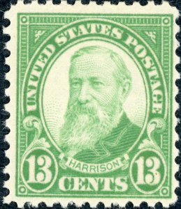 #694 – 1931 13c Harrison, yellow green. MNH OG.