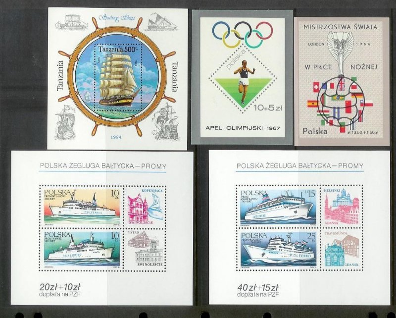 WORLDWIDE (190) Souvenir Sheets & Mini-Sheets ALL Mint Never Hinged