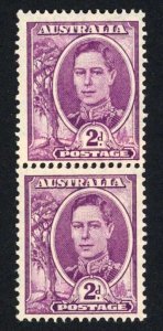 Australia 1942-50 SG 205b 2d bright purple COIL JOIN PAIR UM cat 95 pounds