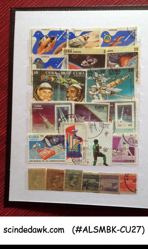COLOURFUL COLLECTION OF CUBA STAMPS IN SMALL STOCK BOOK - 360 USED STAMPS