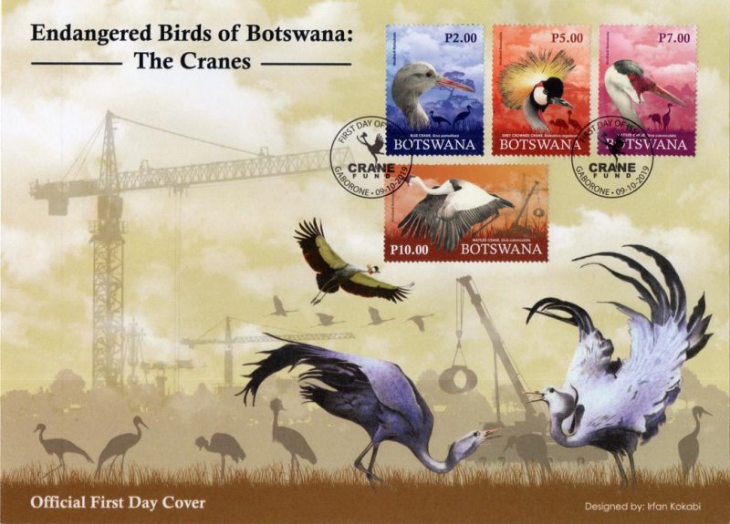 Botswana - 2019 Endangered Cranes FDC