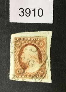 MOMEN: US STAMPS #11 USED AUG 3  LOT #3910