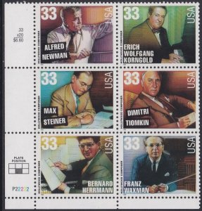 3344a American Music Plate Block MNH