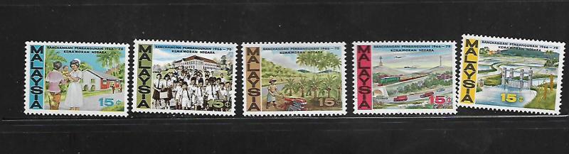 MALAYSIA, 37-41, MINT NEVER HINGED, MERCHANDIZED PLOWING AND PALMS