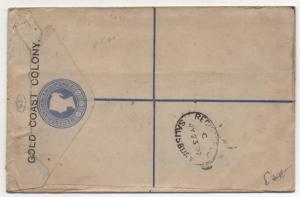 British Colonies Cover Gold Coast H&G #3 Registered Letter July 20, 1892