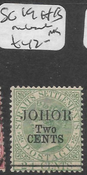 MALAYA JOHORE (P0501B) QV 2C/24C   SG 19 H/S ON BACK MOG