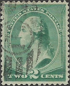 # 213 V.F.+ Green Used George Washington