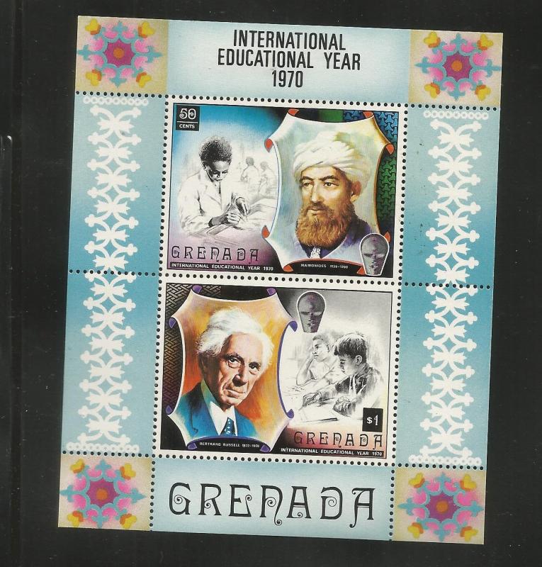 GRENADA  402a   MNH    INTERNATIONAL EDUCATION        SOUVENIR SHEET, 1974