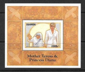 UGANDA 1998 DIANA & MOTHER TERESA  SHEETLET MNH