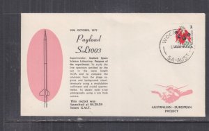 AUSTRALIA, 1972 WOOMERA ROCKET RANGE, PAYLOAD SL 2003 LAUNCH cover.