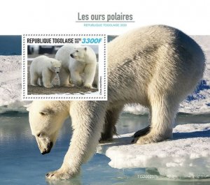 Togo Wild Animals Stamps 2020 MNH Polar Bears Bear Arctic Fauna 1v S/S