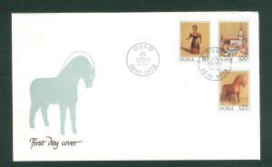 Norway. FDC 1978. Toys OF Wood. Horse,Doll.Houses. Stamps 0.80 + 1.00 +1.25 Kr.